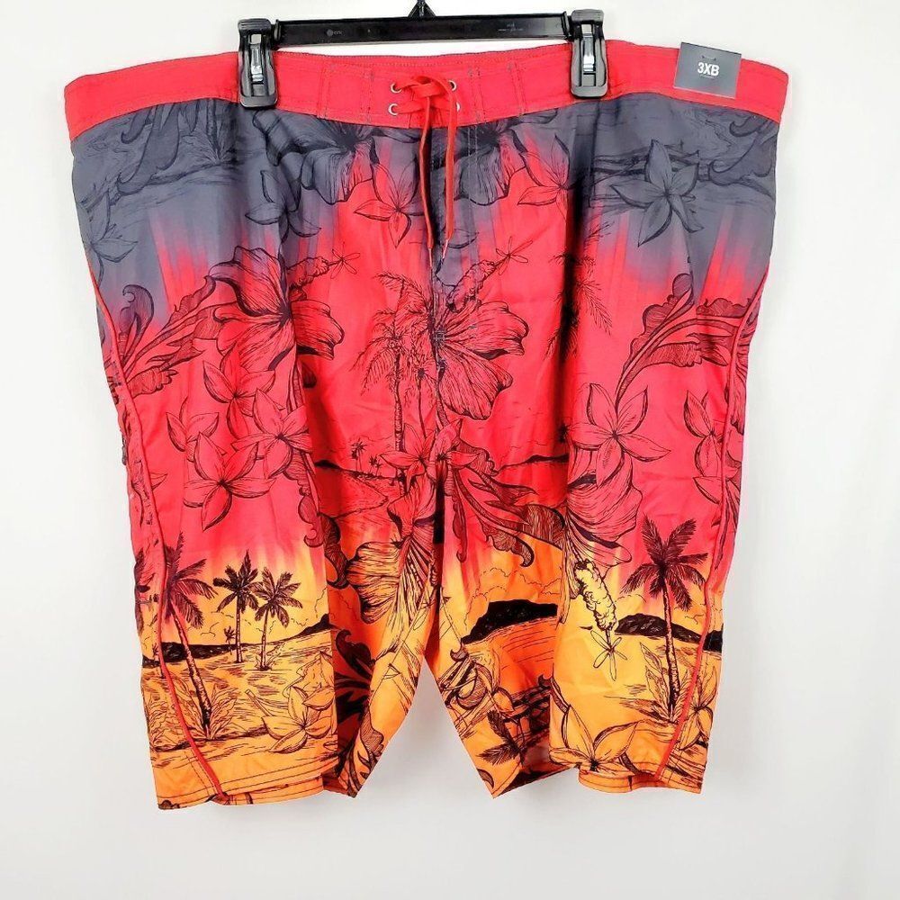 NWT Roundtree & Yorke Swimwear Big sz 3XB red board shorts